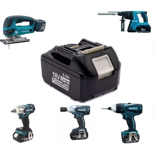 New Replacement Makita18V 8Ah Wireless Power Tool BL1860 BL1850 BL1840 BL1830 BL1820 Rechargeable Lithium Battery with Charger