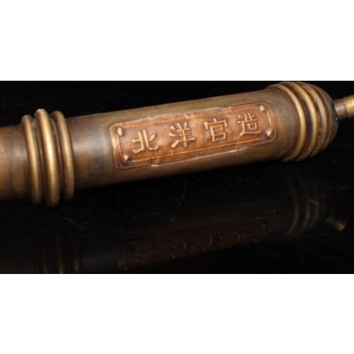 Antique copper brass solid long barrels DIY Ornament the beiyang fleet