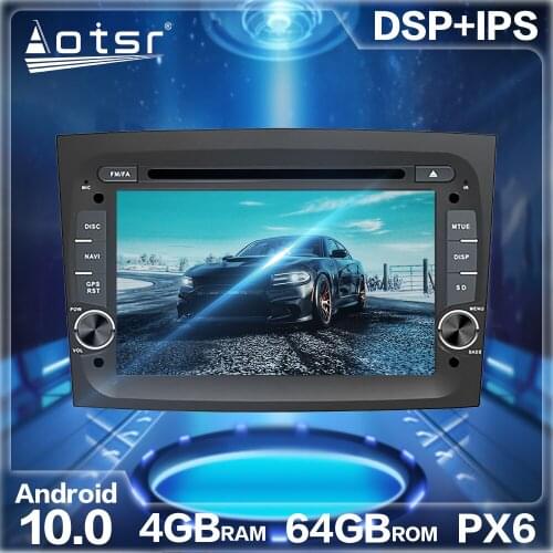 Aotsr Android 10.0 4GB+64GB Car Radio Player GPS Navigation DSP For FIAT DOBLO 2016- 2019 Car Auto Stereo HD Multimedia Headunit