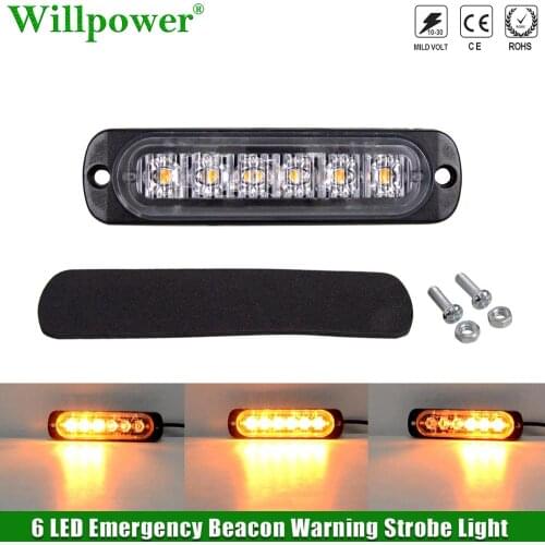 Car 4X4 Truck 6 LED Emergency Strobe Light ATV Vehicles Forklift Tow Trailer Flash Warning Lamp Beacon Surface Mount Side Marker