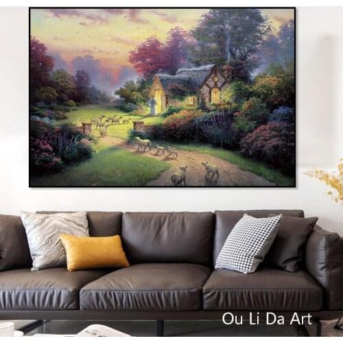 No frame HD Thomas tree house sheep landscape canvas printings oil painting printed on canvas home wall art decoration picture