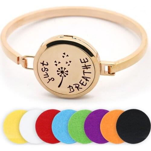 BOFEE Essential Oil Perfume Locket Bracelet Bangles Magnetic Aromatherapy Diffuser Stainless Steel Charm Fashion Jewelry Gift