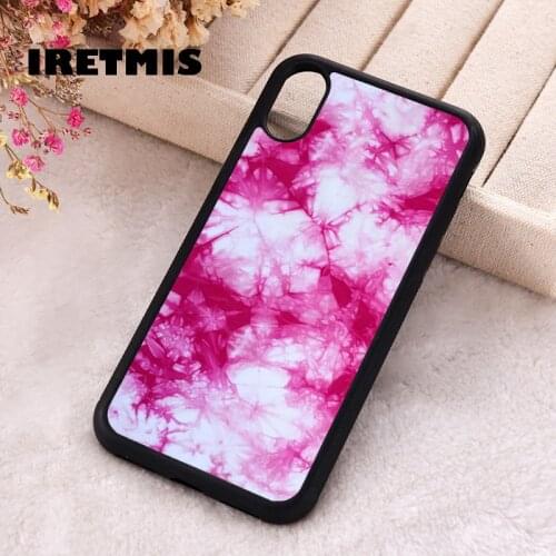Iretmis 5 5S SE 2020 Phone Cover Cases for iPhone 6 6S 7 8 Plus X Xs Max XR 11 12 MINI Pro Rubber Silicone Pink Tie Dye