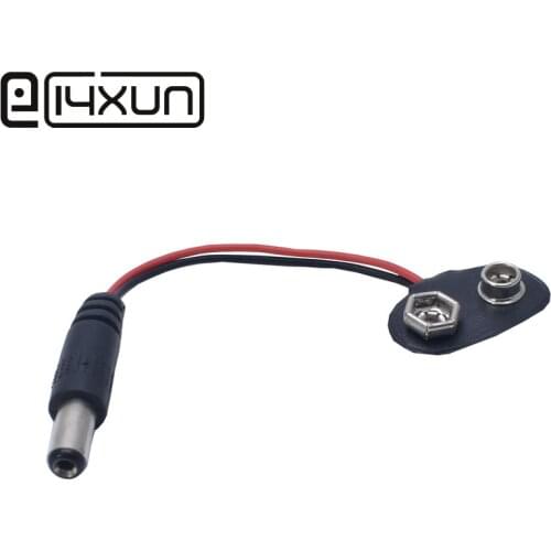 EClyxun 2pcs 9 V Battery Connector Cable Clip with 5.5 x 2.1 mm Male DC Power Plug T Type for Arduino