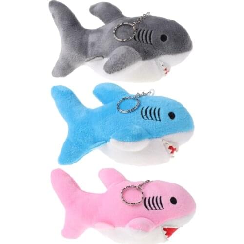 HBB Lovely Shark Plush Toys Stuffed Animals Kids Toys Keychain Children Gift Blue/Pink/Gray