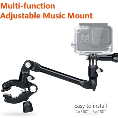 HONGDAK 360-degree Rotation Clip Adjustable Music Fixed Mount Clip Clamp For Go pro 4 3+/3 2 Action Camera Accessories