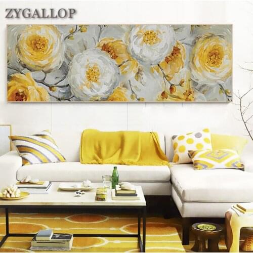 Canvas Print Flower Oil Painting Scandinavian Decor Posters and Prints Large Peony Wall Painting Living Room Decorative Pictures