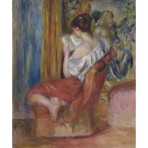 Handmade canvas paintings modern art Reading Woman Pierre Auguste Renoir oil reproduction wall pictures for living room quality