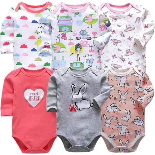 Baby Bodysuit Fashion 6pieces/lot Newborn Body Baby Long Sleeve Overalls Infant Boy Girl Jumpsuit kid clothes