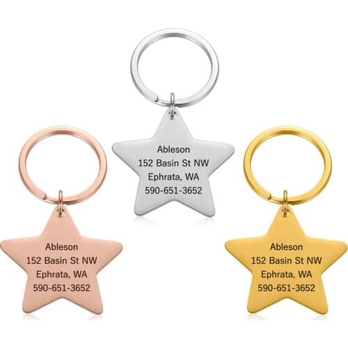 Cat Dog Pet ID Tag Dog Anti-lost Collar Pet Charm Pet Name Pendant Pentagram Necklace Collar Puppy Cat Collar Accessory