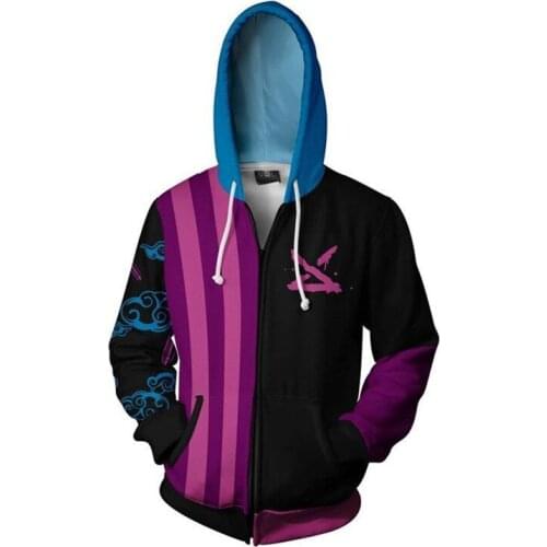 LOL Cosplay Costume 3D Design Hoodie Jackets Cartoon Zipper Muff Sportswear