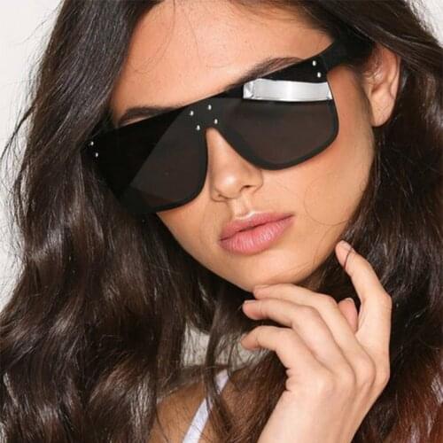 Square Oversized mirror vintage sunglasses woman Fashion Brand pilot Black sunglasses women Luxury Big Shades female sunglasses