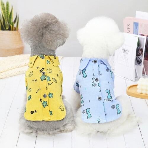 Summer Dog Clothes Printing Lapel Vest Pet Clothing For Small Dogs T Shirt Chihuahua Spring Pet Shirt Chihuahua Pet Clothes
