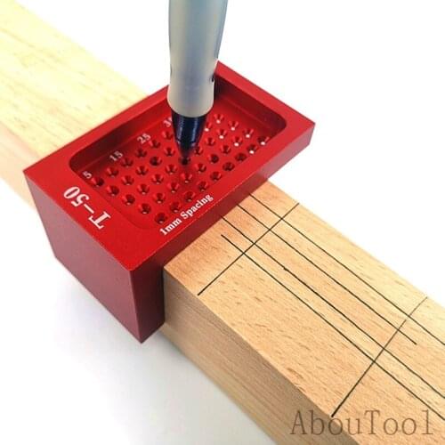T50 T type Ruler Hole Scribing Measuring Wood Gauge Woodworking Tools Scriber Mark Line Gauge DIY Kit Tracing Marking Ruler Kit