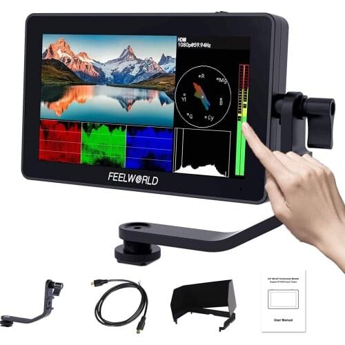 FEELWORLD F6 PLUS 4K Monitor 5.5 Inch on Camera DSLR 3D LUT Touch Screen IPS FHD 1920x1080 Video 4K HDMI Field Monitor dslr