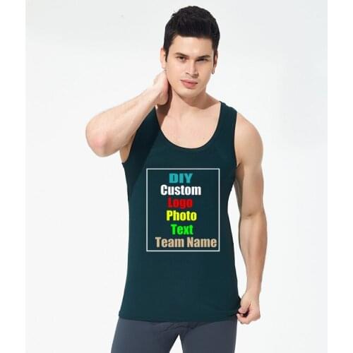 Customize your picture LOGO mens Xia Lan fine cotton youth undershirt plus fertilizer and increase stretch leisure wide vest