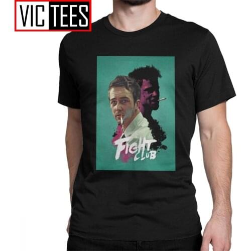 Men T-Shirts Fight Club Movie Poster Humorous Pure Cotton Tee Shirt Short Sleeve Tyler Rule Carter Soap Movie T Shirts Clothing