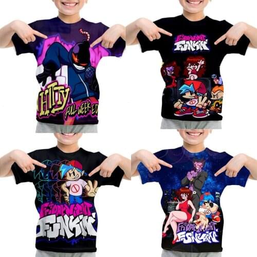 2021 New Fashion Kids T Shirt Friday Night Funkin 3D Printed T-Shirt Children Tee Tops Toddler T-shirts Anime Clothing for Girls