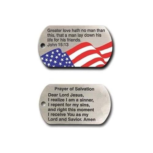 Wholesale Dog Tag John 15:13 Christian Scripture Bible hot sales Scripture Bible dog tags low price custom made metal tags