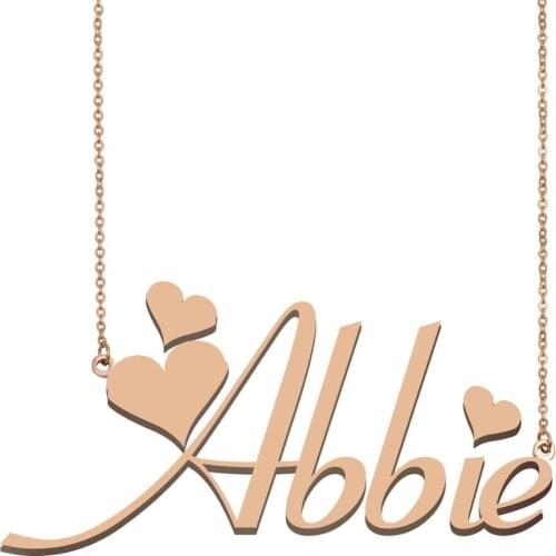 Abbie Name Necklace, Custom Name Necklace for Women Girls Best Friends Birthday Wedding Christmas Mother Days Gift