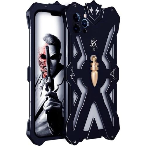 Shockproof Armor Metal Body Fundas For Iphone12 Iphone 12 Mini Pro Max 12max 12pro 12mini Case Cover Coque Aluminum Stand Shell