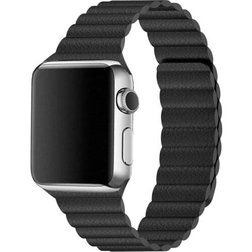 Leather Strap for Apple Watch Band 44mm 42mm 40mm 38mm Strong Magnetic Closure Wristband for iWatch Series 5 4 3 2 1 accessories