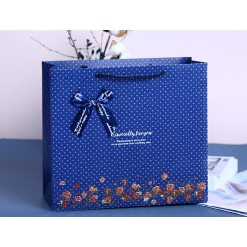 Christmas small fancy brown kraft paper carry shopping packaging bag with handles for supermarket --XP2410