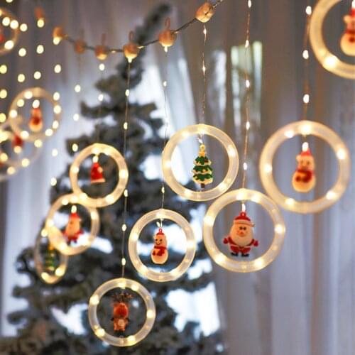 Christmas LED String Lights Curtain Fairy Hanging Lights Decorative Hanging 3D Lights Window Decoration Christmas Accessories