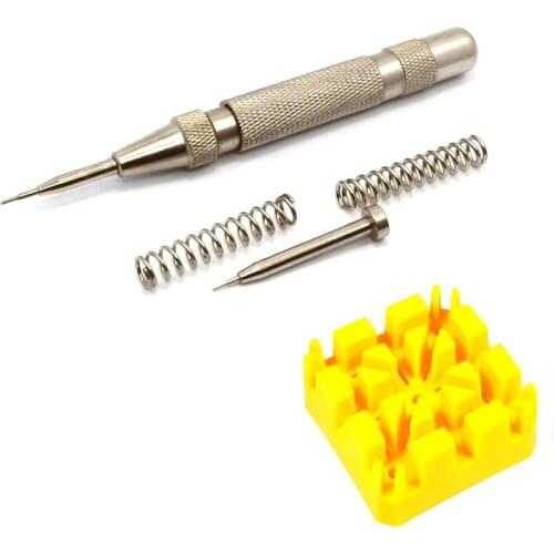 Watch Band Adjustment Punch Pin,Watch band Link pin Remover Tools with 1pc watch band holder
