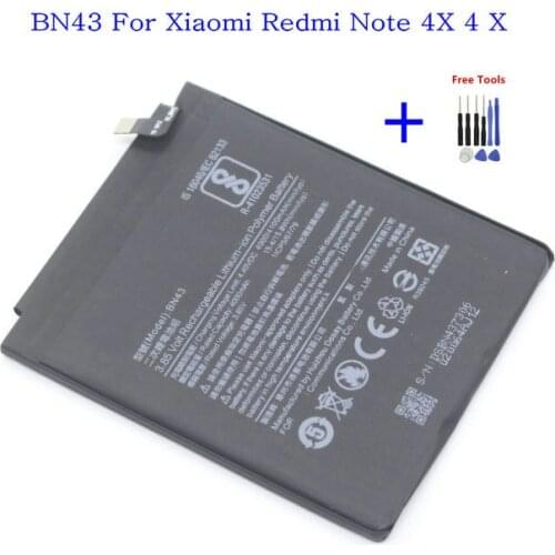 1x 4100mAh / 15.8Wh BN43 / BN 43 Mobile Phone Replacement Battery For Xiaomi Redmi Note 4X 4 X + Repair Tools kit