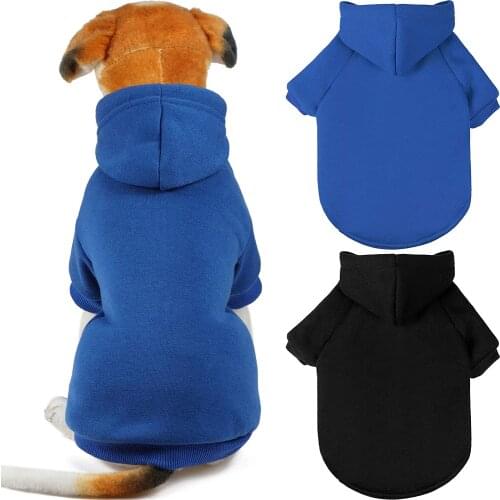 Blank Basic Cotton Dog Sweatshirt Hoodie Winter Dog Clothes For Small Medium Large Dogs Spitz Pug Pet Costume Fleece Hooded Coat
