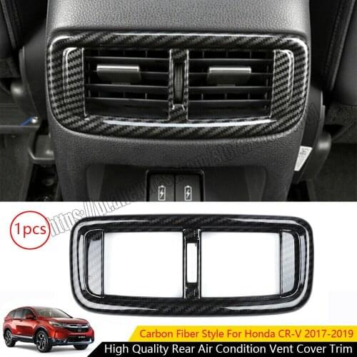Carbon Fiber Pattern Rear Air Condition Vent Cover Trim For Honda CRV CR-V 2017 2018 2019 2020 2021