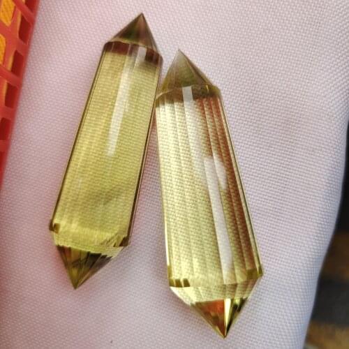 1pcs 6cm Natural yellow crystal 24 sides double pointed magic wand avoid all bad luck evil spirits meditation healing necessity