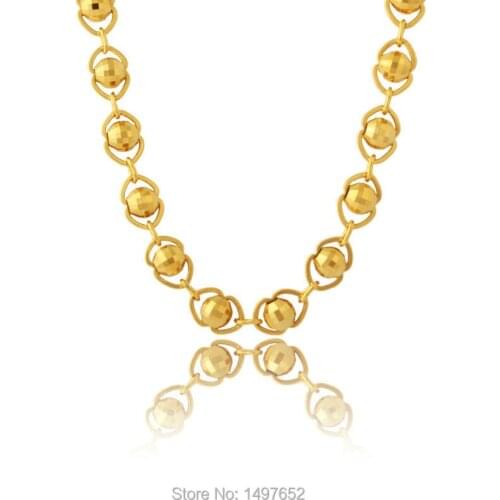 Ethiopia Vintage Gold Color charm beads chain necklace For Women jewelry new trendy necklace jewelry free shipping