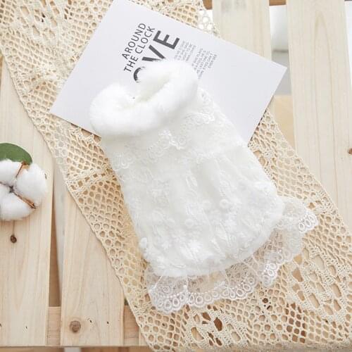Cat Dog Wedding Dress Winter Dog Clothes Lace Skirt Chihuahua Yorkshire Pomeranian Poodle Corgi Pug French Bulldog Clothing