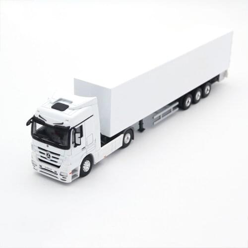 1/50 Scale Simulation Container Truck Model Diecast Toy White Static Alloy Container Models Toys for Collection Gifts Display