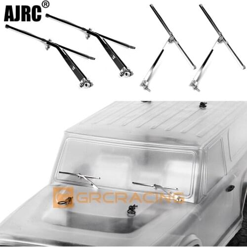 1 pair Silver metal Windshield Wiper For 1/10 1/8 RC Tracked Vehicle Traxxas TRX4 G500 TRX6 G63 K5 SCX10 JKMAX VS-4 KM4 Wiper