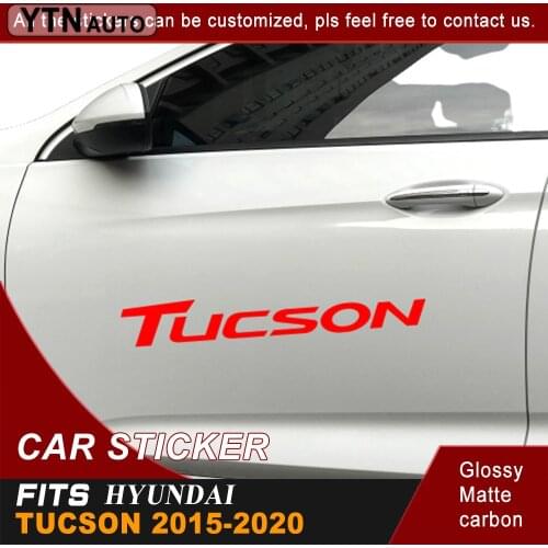 1PC Car Whole Body Decoration Vinyl Stickers For Hyundai Tucson Car Brand Letter Auto Trim Reflective PVC Decals Accessories