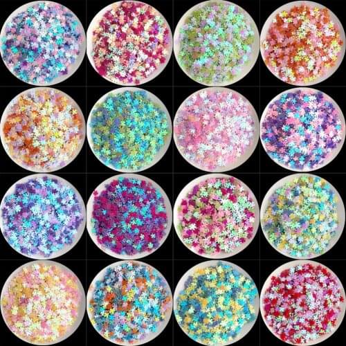 10g/Lot Size 4mm Lucky Clover Sequins Four leaf Flower Sequin Paillette For Nail Art/Women Diy Craft/wedding decoration confetti