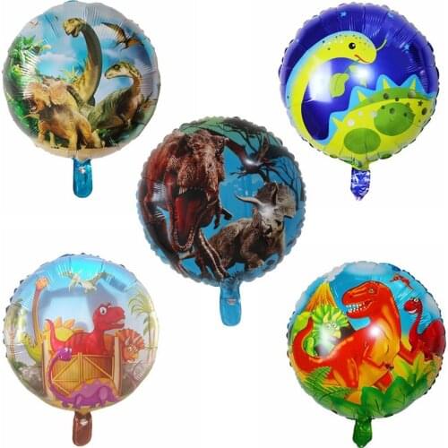 50pcs 18inch Dinosaur Foil Balloon Boys Animal Balloons Childrens Dinosaur Birthday Jurassic Party World Decorations Air Ball