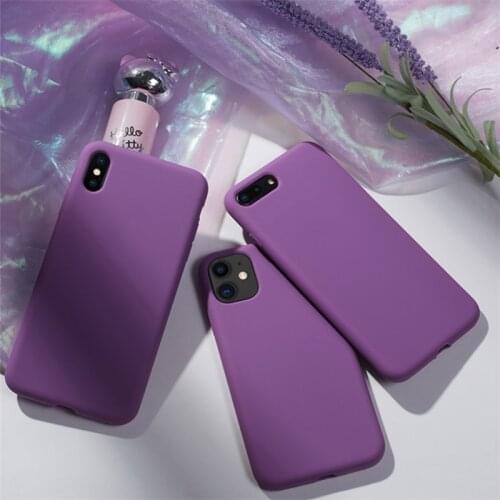 Purple Original Liquid Silicone Phone Case For iPhone 11 Case Full Protective Cover For iPhone 11 Pro Max 8 7 6S Plus X XR XS 12