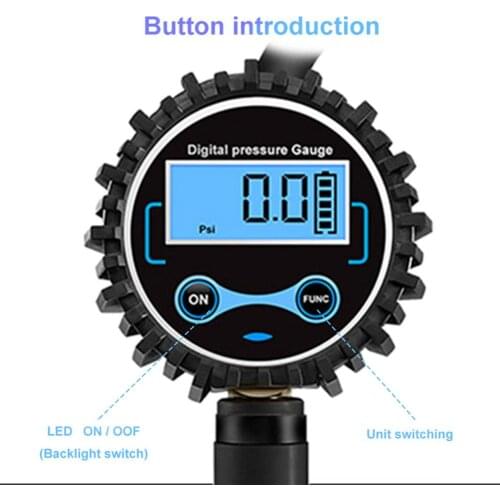 Digital Tire Inflation Tool 6V-30V Motorcycle Electronic Clock Thermometer Voltmeter Three-In-One IP67 Waterproof Dust-proof LED