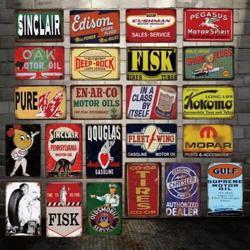 [ DecorMan ] Motor oil SINCLARIR MOPAR TIRE OAK TIN SIGN Custom wholesale Mural Paintings Bar PUB Decor LT-1870