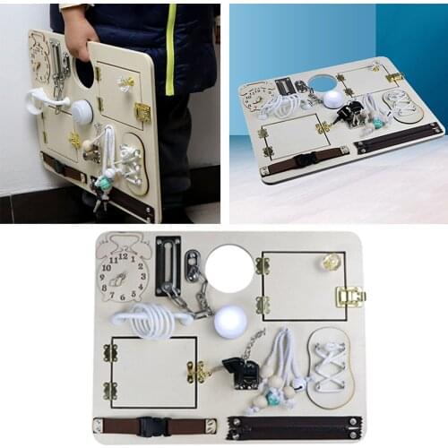 Wood Busy Board Lock & Latch Speed Needs Learning Travel Airplane Car Toy