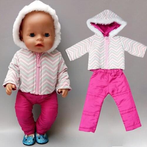 Baby New Born Doll Clothes Down Jacket Pants 18 Inch Doll Clothes Winter Coat Clothes Ski Set Children Girl Gift