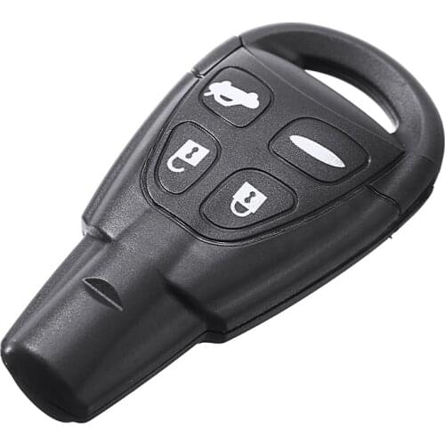 For Saab 93 95 Car Key Replacement 4 Button Full Remote Key Fob Case Shell with Battery Accessories Kit