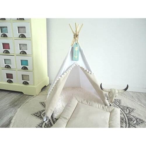 New design white Dog Bed Dog House Pet play House play teepee tent lovely warm dog play bed with mat together