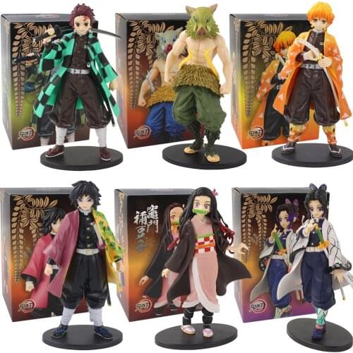 Anime Demon Slayer Figure Kimetsu No Yaiba Action Figure Kamado Tanjirou Nezuko PVC Model Toys Gift Zenitsu Figurine Inosuke