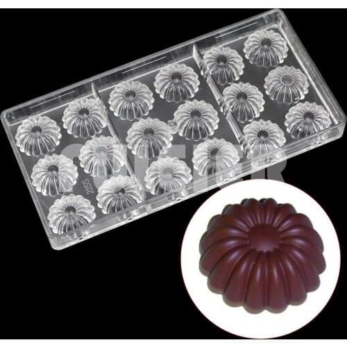 Flower Shaped Polycarbonat Chocolate Mold For Baking Cake Decoration Sweets Candy Mould BonBon Confectionery Tool Bakeware
