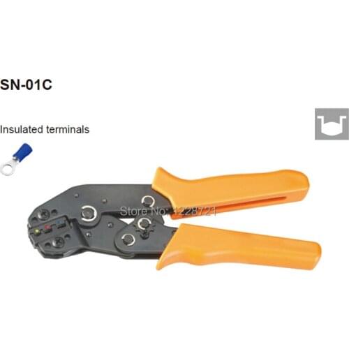 SN-01C Ratchet terminal line pressing pliers,Crimping Pliers 23-13 AWG insulated terminals mini european style